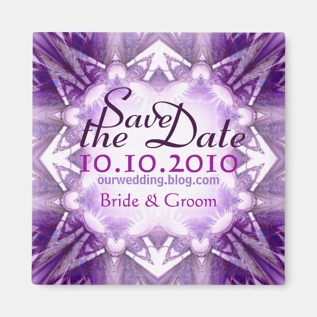 Purple Crystal Save the Date Magnet (Front)