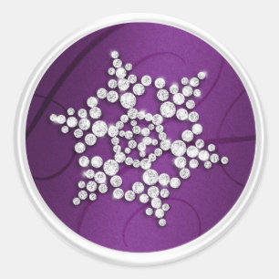 Purple Crystal Snowflake Envelope Seal