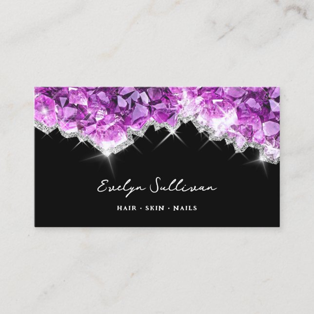 purple crystals business card (Front)
