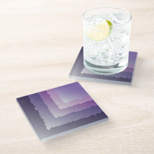 Purple crystals glass coaster