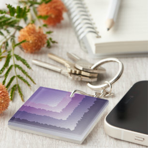 Purple crystals key ring