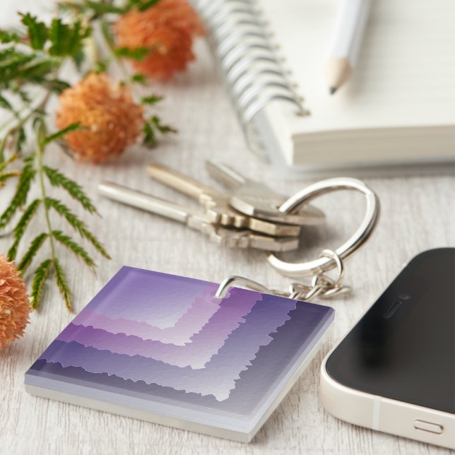 Purple crystals key ring (Front Right)