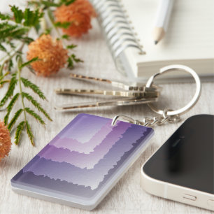 Purple crystals key ring