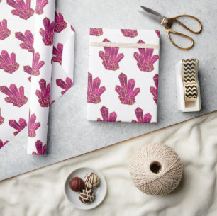 Purple Crystals Pattern Wrapping Paper