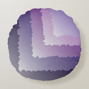 Purple crystals round cushion
