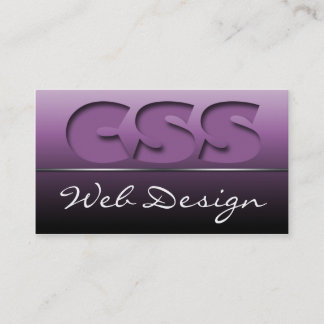 Purple CSS Web Design Sleek Business Cards