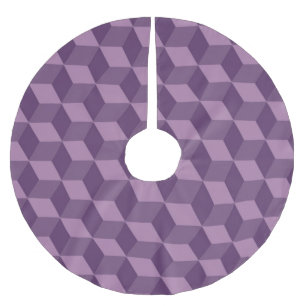 PURPLE CUBES BRUSHED POLYESTER TREE SKIRT