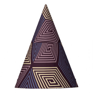 Purple Cubes: Vintage Geometric Seamless Party Hat