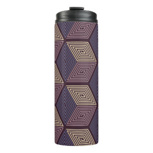 Purple Cubes: Vintage Geometric Seamless Thermal Tumbler