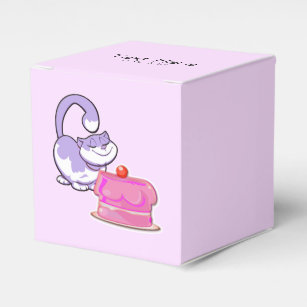 Purple Cupcake Cat Custom Birthday Favour Box