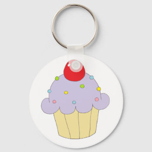 Purple Cupcake Key Ring
