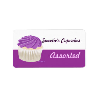 Purple Cupcake Labels
