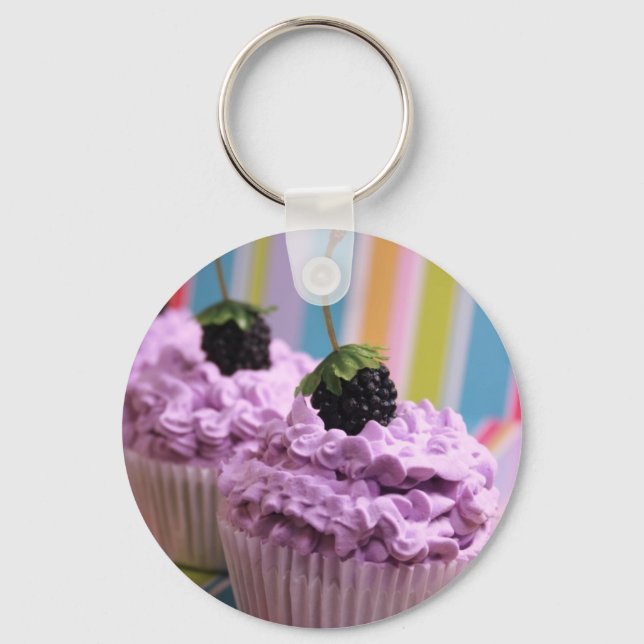 Purple Cupcakes Key Ring (Front)