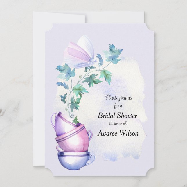 Purple Cups, Vines and Butterflies Announcement (Front)