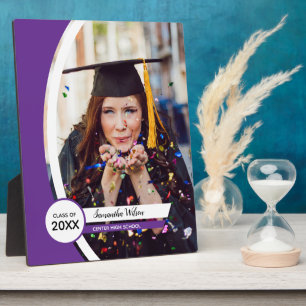 Purple Curved Frame Photo Graduation
