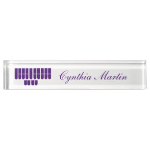 Purple custom court reporter name plate