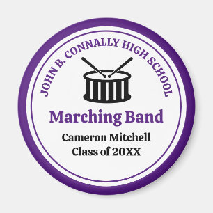 Purple Custom High School Marching Band Keepsake Magnet