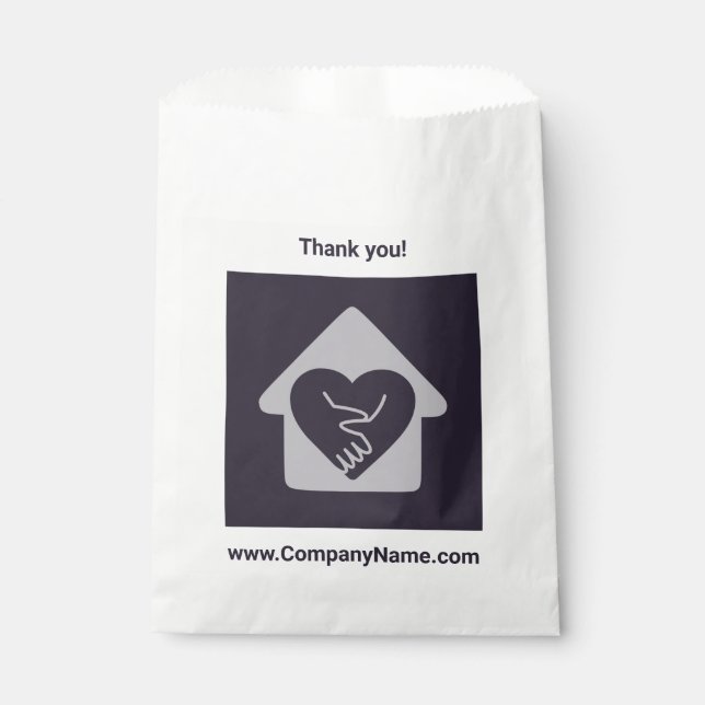 Purple Custom Logo & Company Name Thank You  Favour Bag (Front)