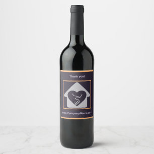 Purple Custom Logo & Company Name Thank You Wine Label