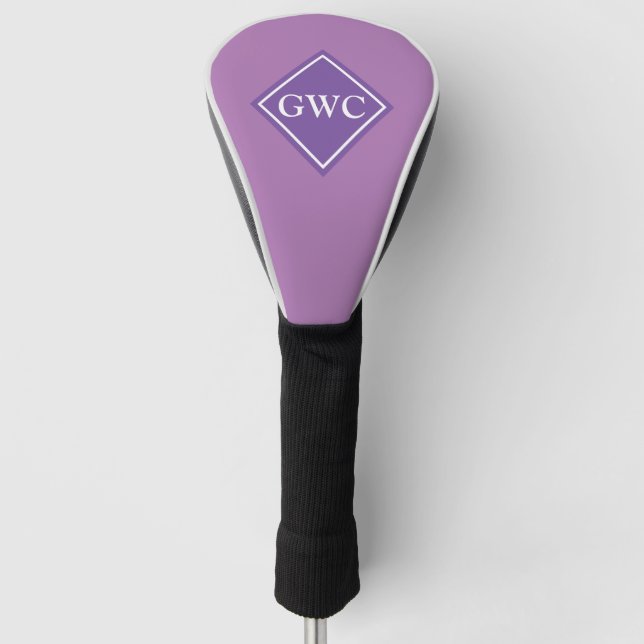 Purple Custom Monogram Golf Head Cover (Front)