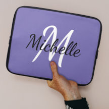 Purple Custom Monogram Laptop Sleeve