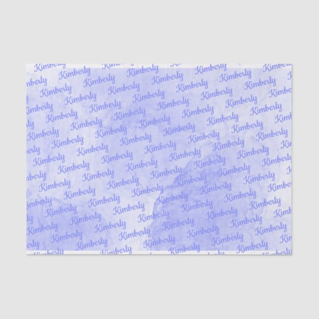 Purple Custom Name Personalised Tissue Paper (Front)