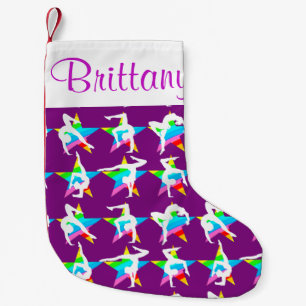 PURPLE CUSTOM PERSONALIZED GYMNASTICS STOCKING