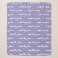 Purple Custom Repeating Name Baby Blanket