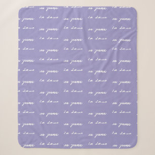 Purple Custom Repeating Name Baby Blanket