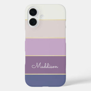 purple Custom Summer  Colour Block Stripes iPhone 16 Case
