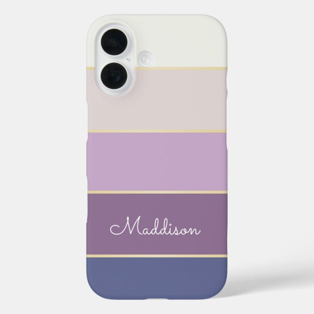 purple Custom Summer  Colour Block Stripes Case-Mate iPhone Case (Back)