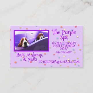 Purple Customisable Spa Business Card
