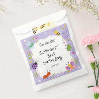 Purple Cute Bugs Girls Birthday Favour Bag