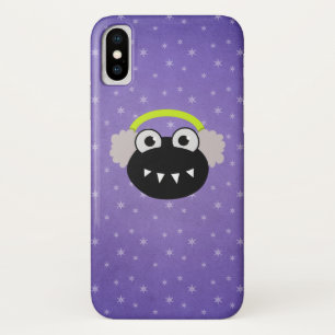 Purple Cute Cartoon Bug Earflaps Winter iPhone X Case
