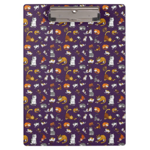 purple cute cat pattern design for cat lovers- clipboard