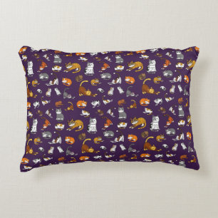 purple cute cat pattern design for cat lovers- decorative cushion