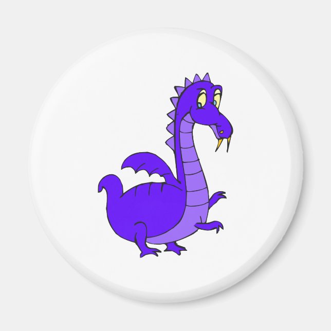 Purple Cute Cuddly Dragon Magnet (Front)