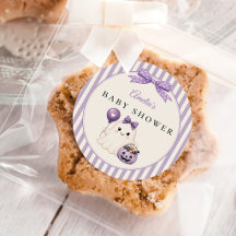 Purple Cute Ghost Halloween Baby Shower