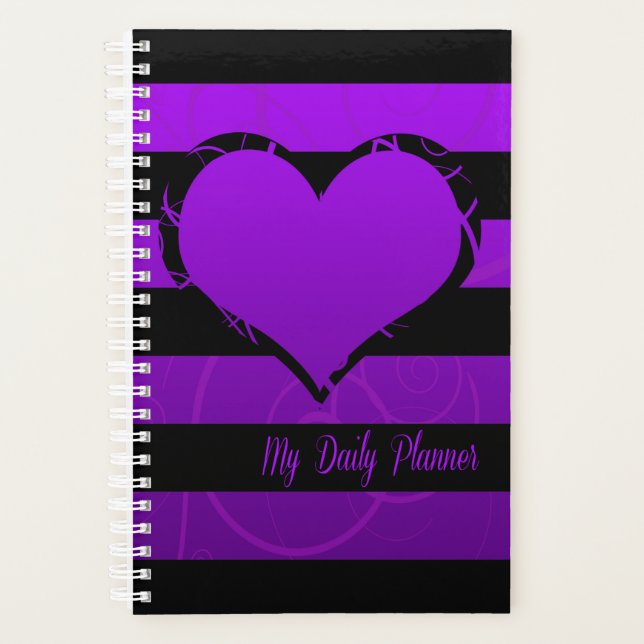 Purple Cute Heart Daily Planner (Front)