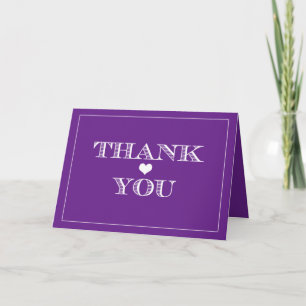 Purple Cute Heart Wedding Thank You Cards