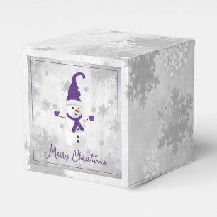 Purple Cute Snowman Favour Box