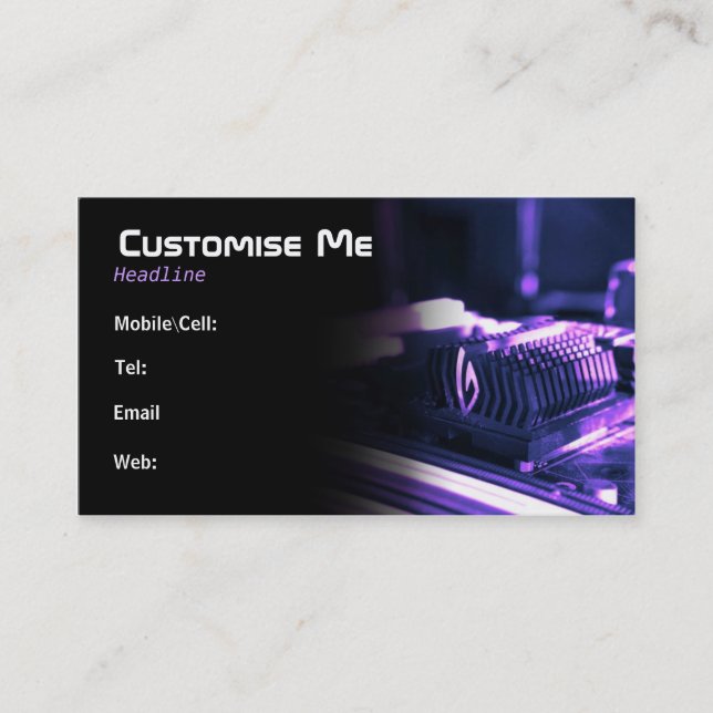 Purple Cyber Business Card (Front)