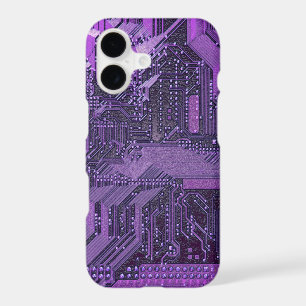 Purple Cyber Circuit Board Tech Art Electronics