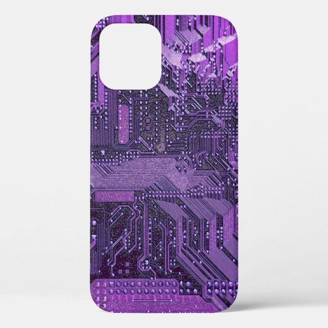 Purple Cyber Circuit Board Tech Art Electronics Case-Mate iPhone Case (Back)