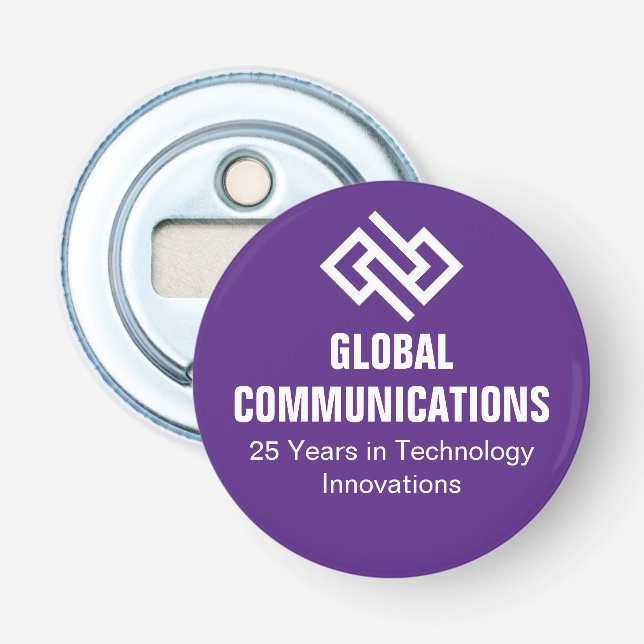 Purple Cyber Technology Computer Company Custom Bottle Opener (Front)