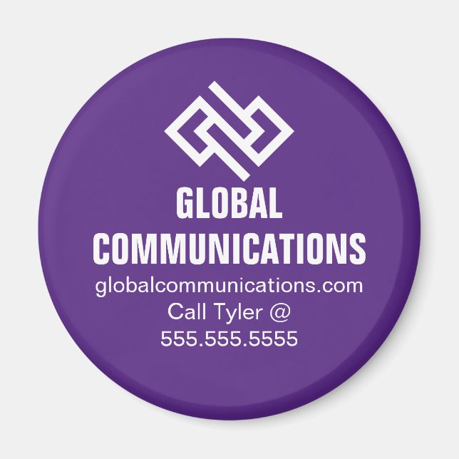Purple Cyber Technology Computer Company Custom Magnet (Front)