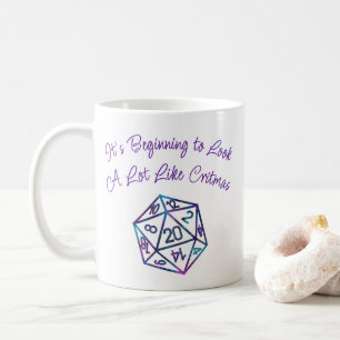 Purple D20 Critmas   RPG Tabletop Role Player Dice Coffee Mug