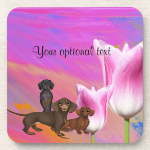 Purple Dachshund Beverage Coasters