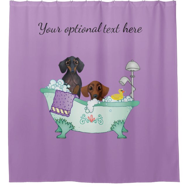 Purple Dachshund Shower Curtain (Front)