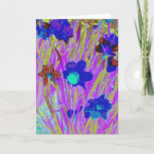 'Purple Daffodils' Blank Greeting Card